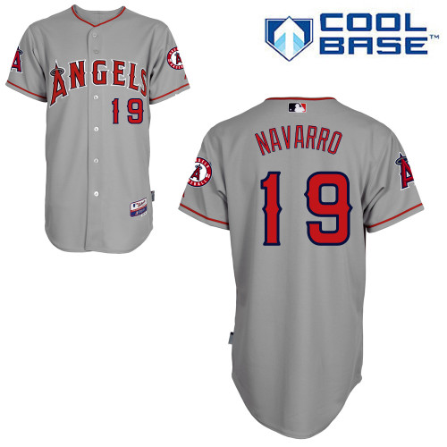 Efren Navarro #19 MLB Jersey-Los Angeles Angels of Anaheim Men's Authentic Road Gray Cool Base Baseball Jersey